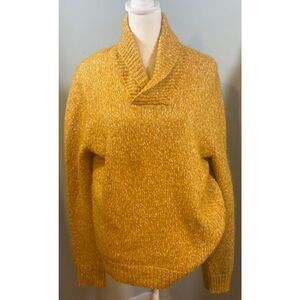 Brooks Brothers Red Fleece Italian Yarn Fisherman Shawl Collar Sweater L